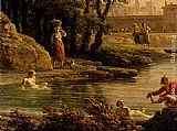 Famous Bathers Paintings - Landscape With Bathers - detail